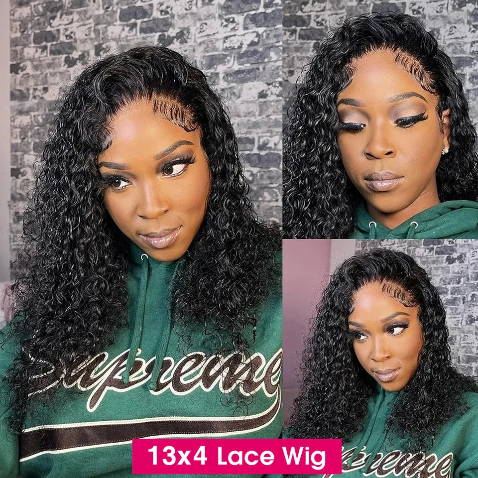 Wear And Go 13x4 Water Wave Bob Lace Wig For Women Curly 6x4 Glueless Human Hair Wig Ready To Go Human Hair Wigs Pre Cut No Lace