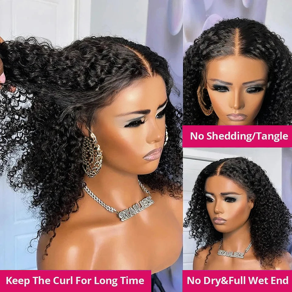 Wear And Go 13x4 Water Wave Bob Lace Wig For Women Curly 6x4 Glueless Human Hair Wig Ready To Go Human Hair Wigs Pre Cut No Lace