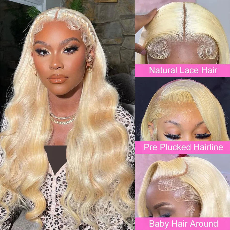 613 Blonde Lace Front Wig Human Hair Body Wave 13X6 Hd Lace Frontal Wig 13X4 Lace Front Human Hair Wig Hd Lace Wig For Women