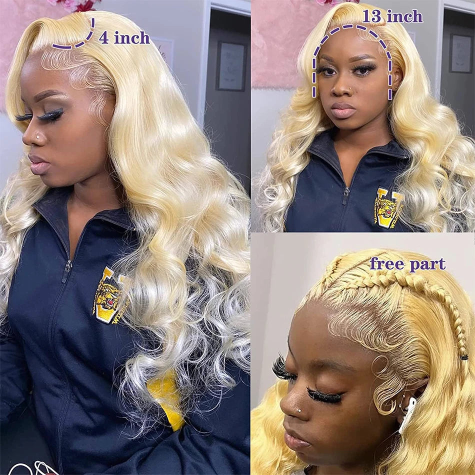 613 Blonde Lace Front Wig Human Hair Body Wave 13X6 Hd Lace Frontal Wig 13X4 Lace Front Human Hair Wig Hd Lace Wig For Women