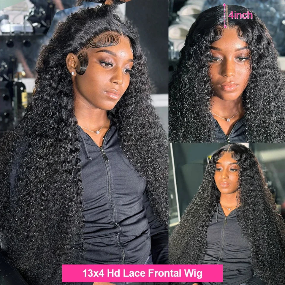 40inch Water Wave Curly Lace Frontal Wigs 13x4 13x6 HD Deep Wave Lace Frontal Wig 360 Full Human Hair Wigs For Women On Sale